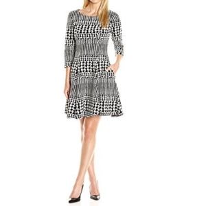 Eliza J Women's Houndstooth Fit & Flare Dress 14